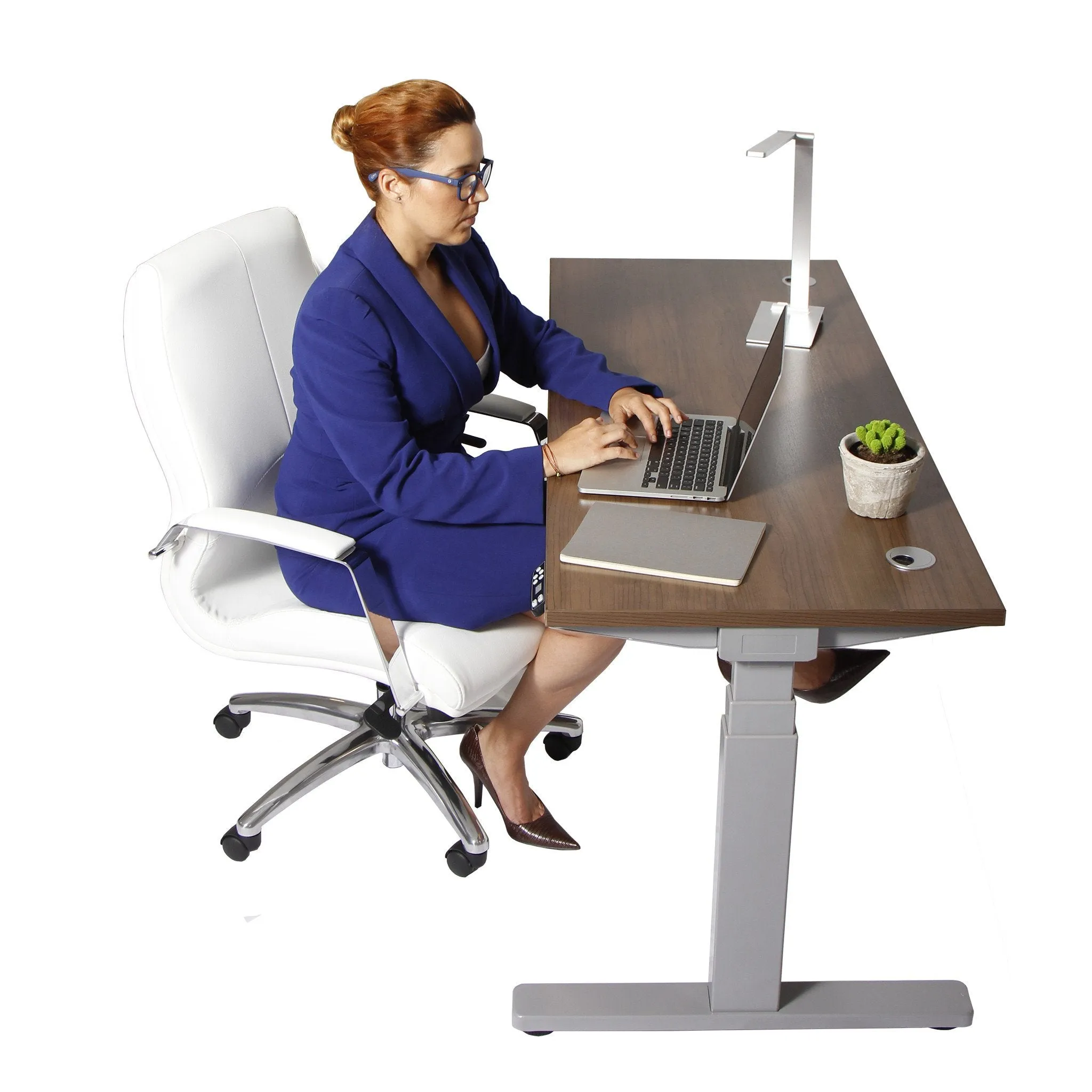 DUAL-MOTOR HEIGHT-ADJUSTABLE TABLE WHITE FRAME