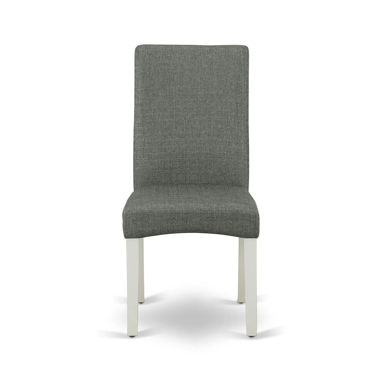 East West Furniture HLDR5-LWH-07 5 Piece Dinette Set for 4 Includes a Round Dining Room Table with Pedestal and 4 Gray Linen Fabric Parsons Dining Chairs, 42x42 Inch, Linen White