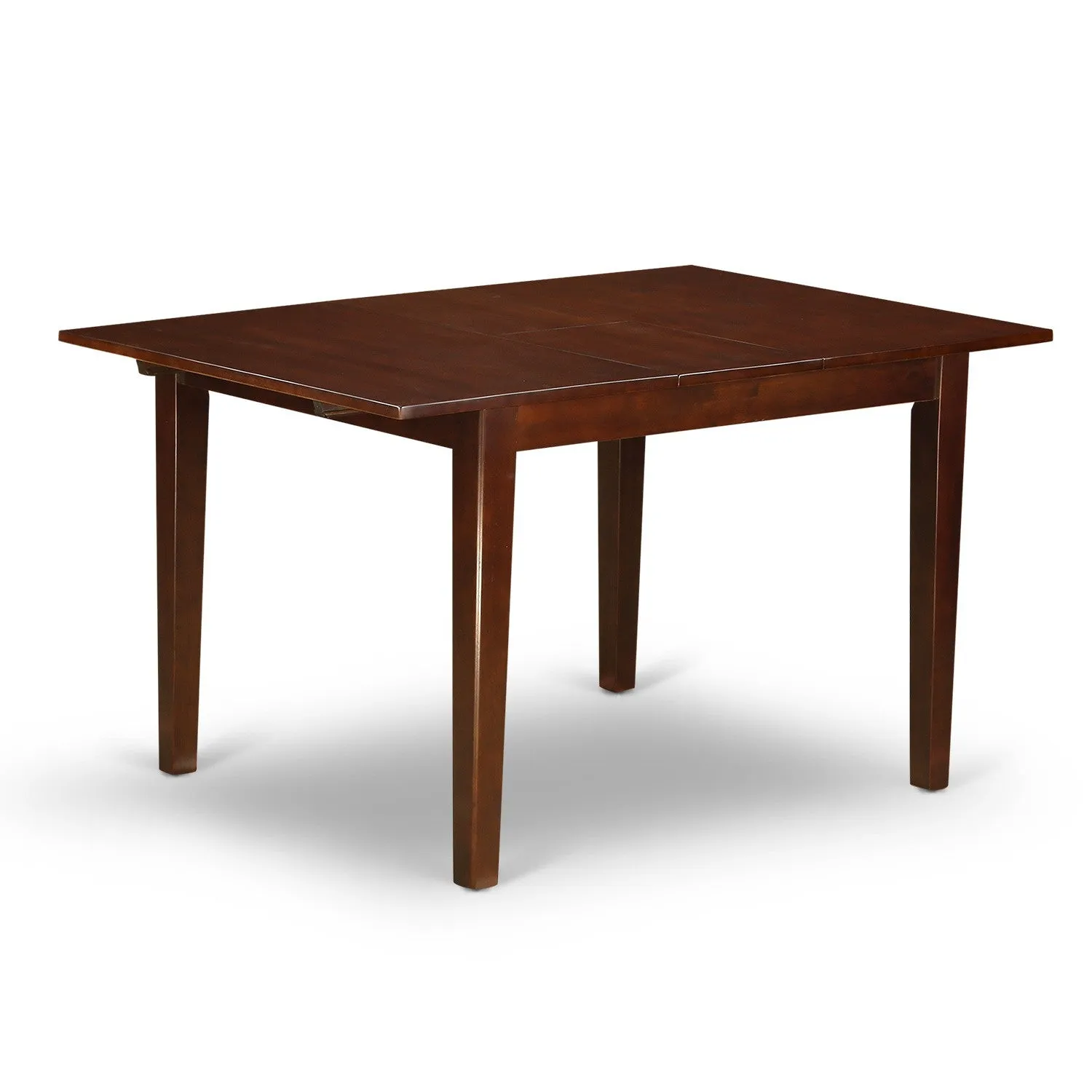 East West Furniture NFFL3-MAH-18 3 Piece Modern Dining Table Set Contains a Rectangle Wooden Table with Butterfly Leaf and 2 Brown Linen Linen Fabric Parson Chairs, 32x54 Inch, Mahogany