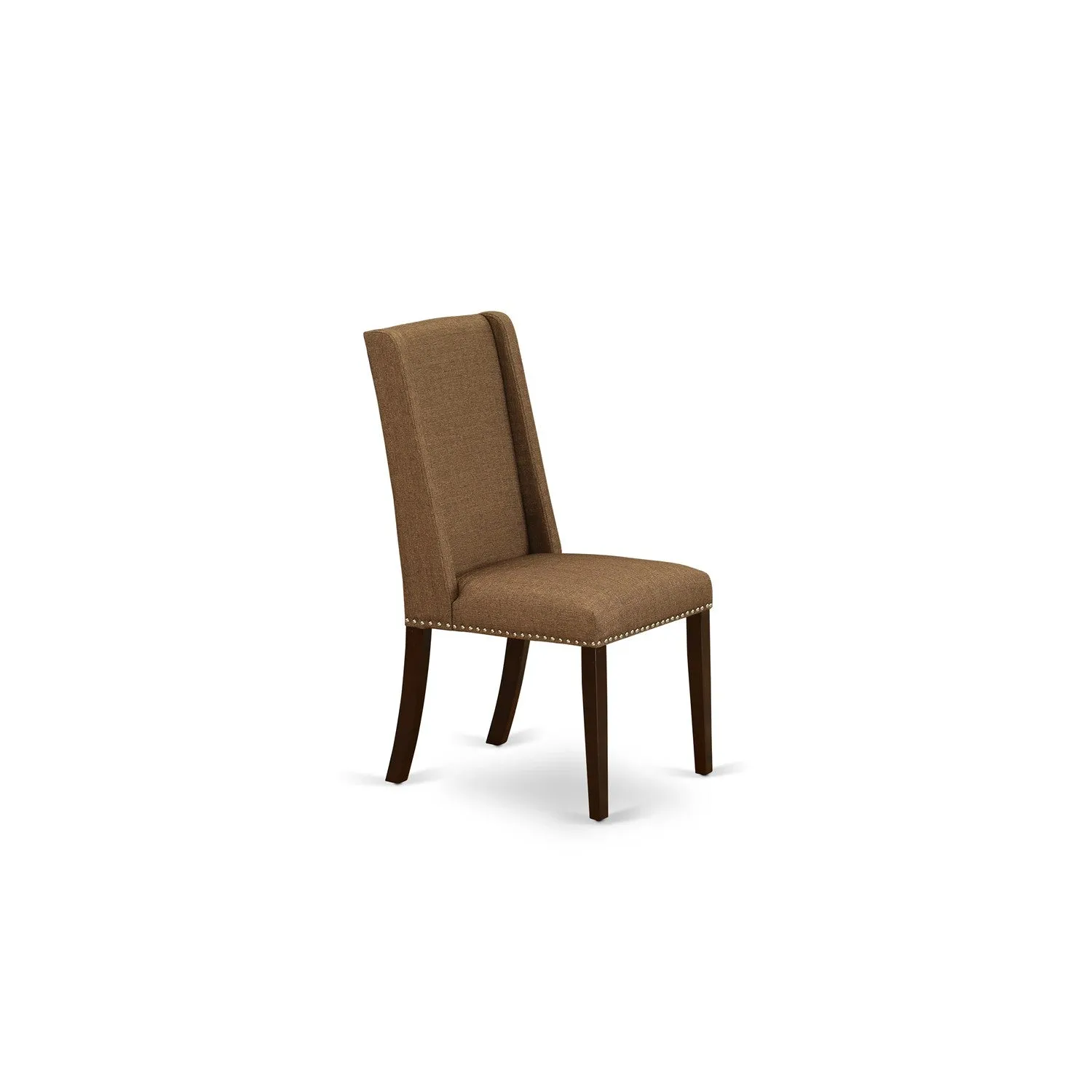 East West Furniture NFFL3-MAH-18 3 Piece Modern Dining Table Set Contains a Rectangle Wooden Table with Butterfly Leaf and 2 Brown Linen Linen Fabric Parson Chairs, 32x54 Inch, Mahogany