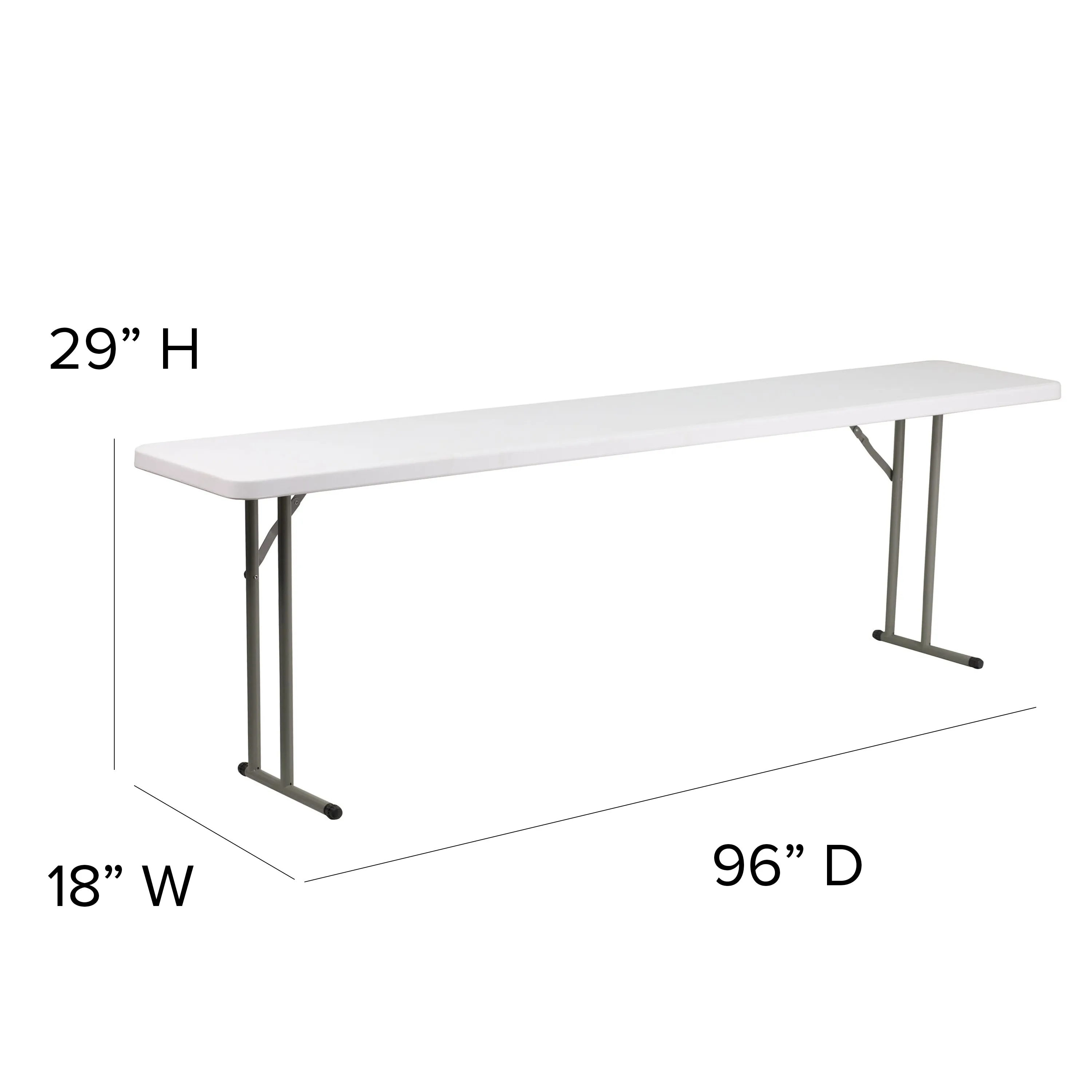 Elon 8-Foot Granite White Plastic Folding Training Table