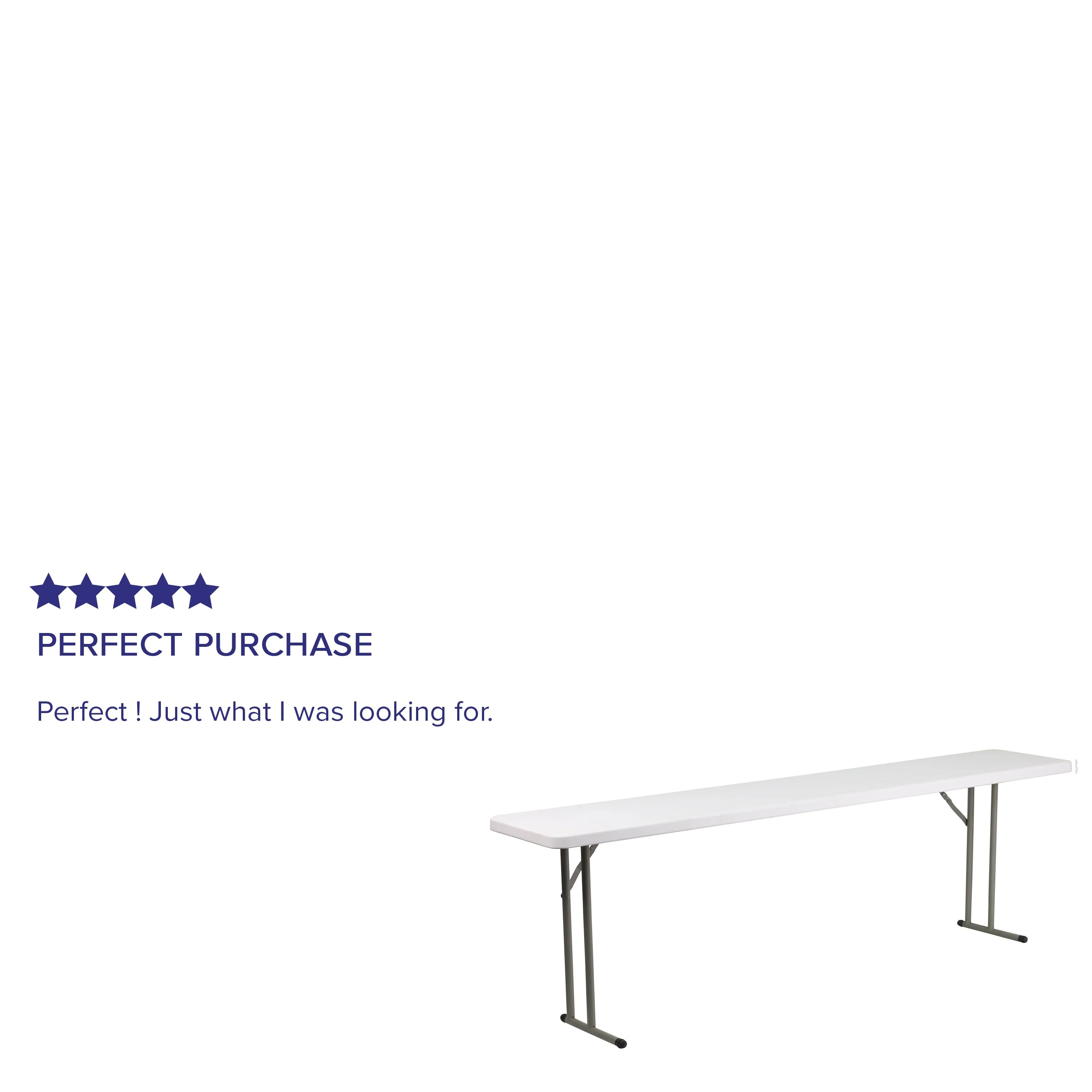 Elon 8-Foot Granite White Plastic Folding Training Table