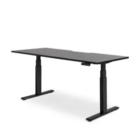Enhance 1200mm x 600mm Electric Standing Desk – Black / Woodgrain Black, Height Adjustable