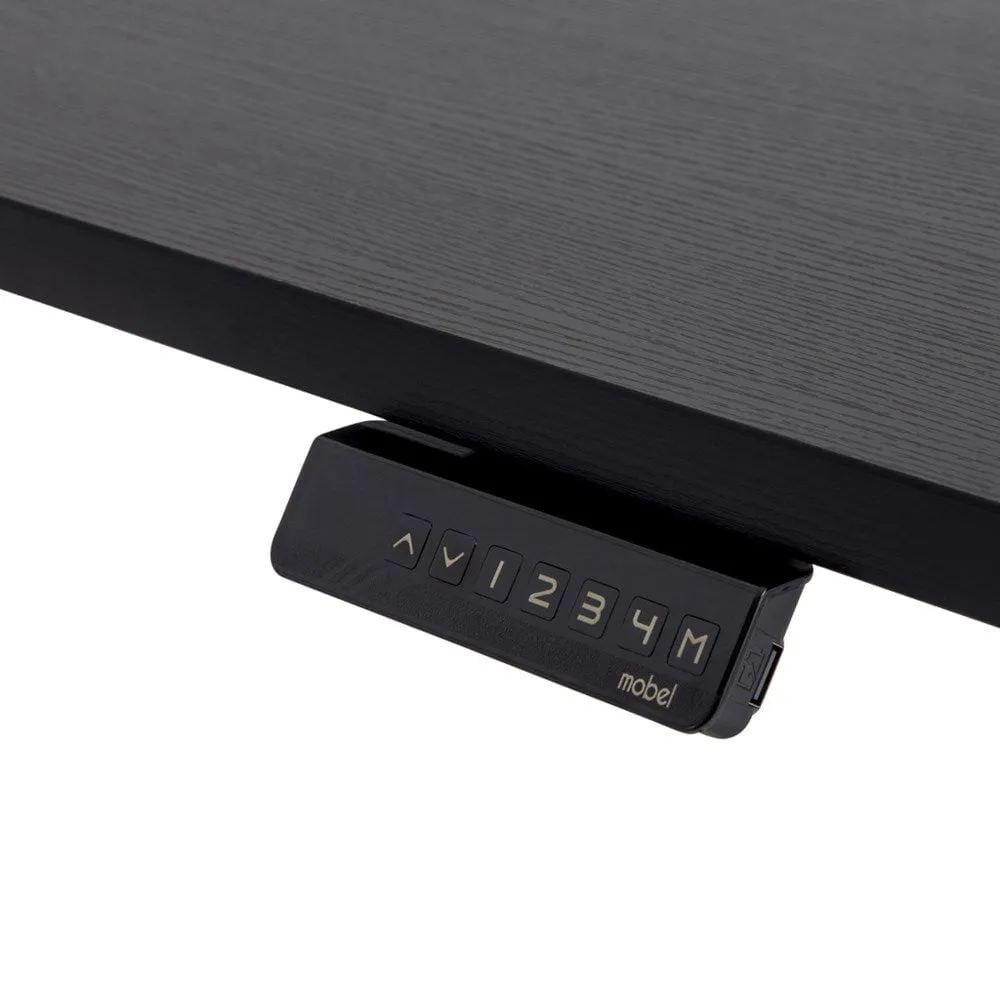 Enhance 1200mm x 600mm Electric Standing Desk – Black / Woodgrain Black, Height Adjustable