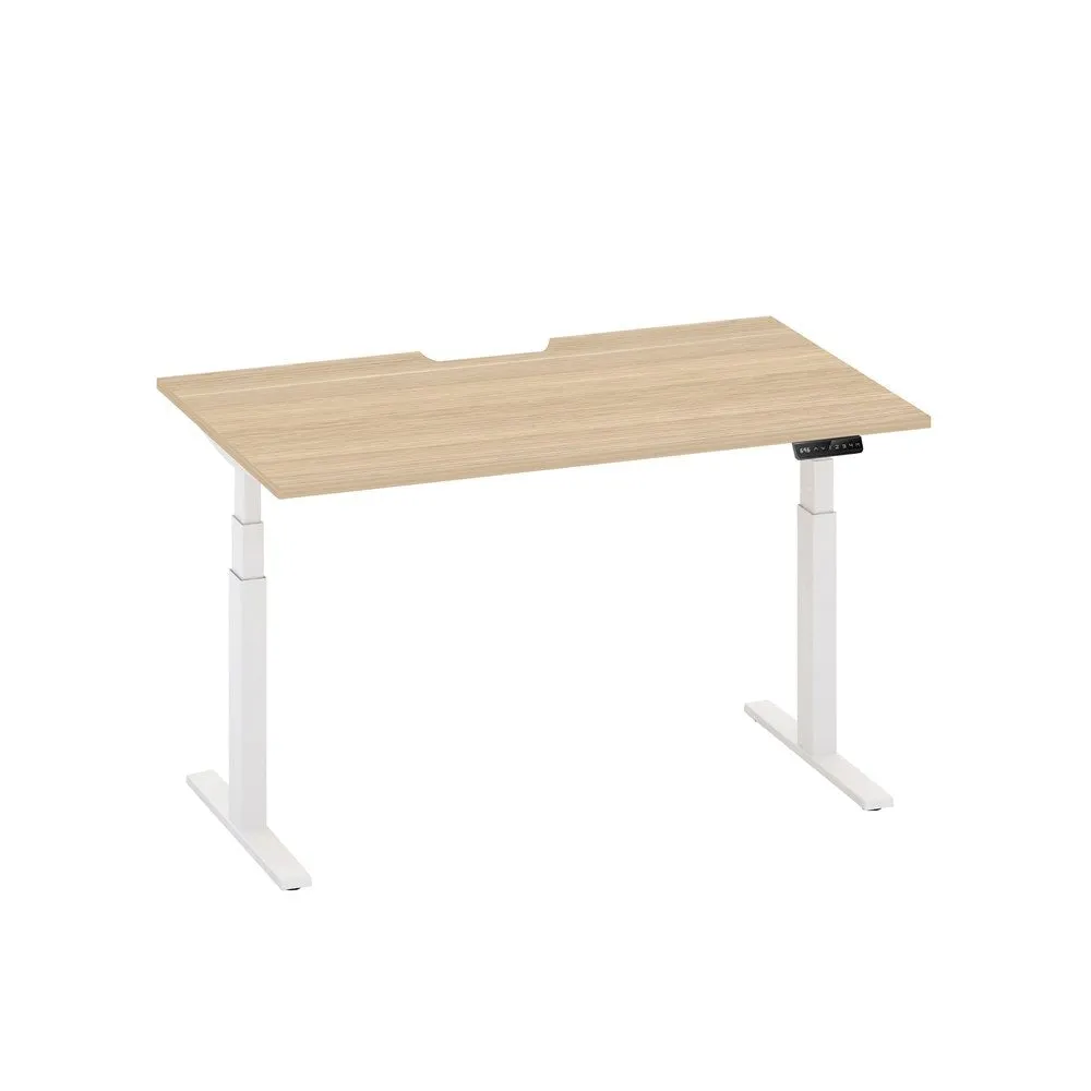 Enhance 1200mm x 600mm Electric Standing Desk – White / Autumn Oak, Height Adjustable