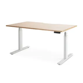 Enhance 1500mm x 800mm Electric Standing Desk – White / Autumn Oak, Height Adjustable