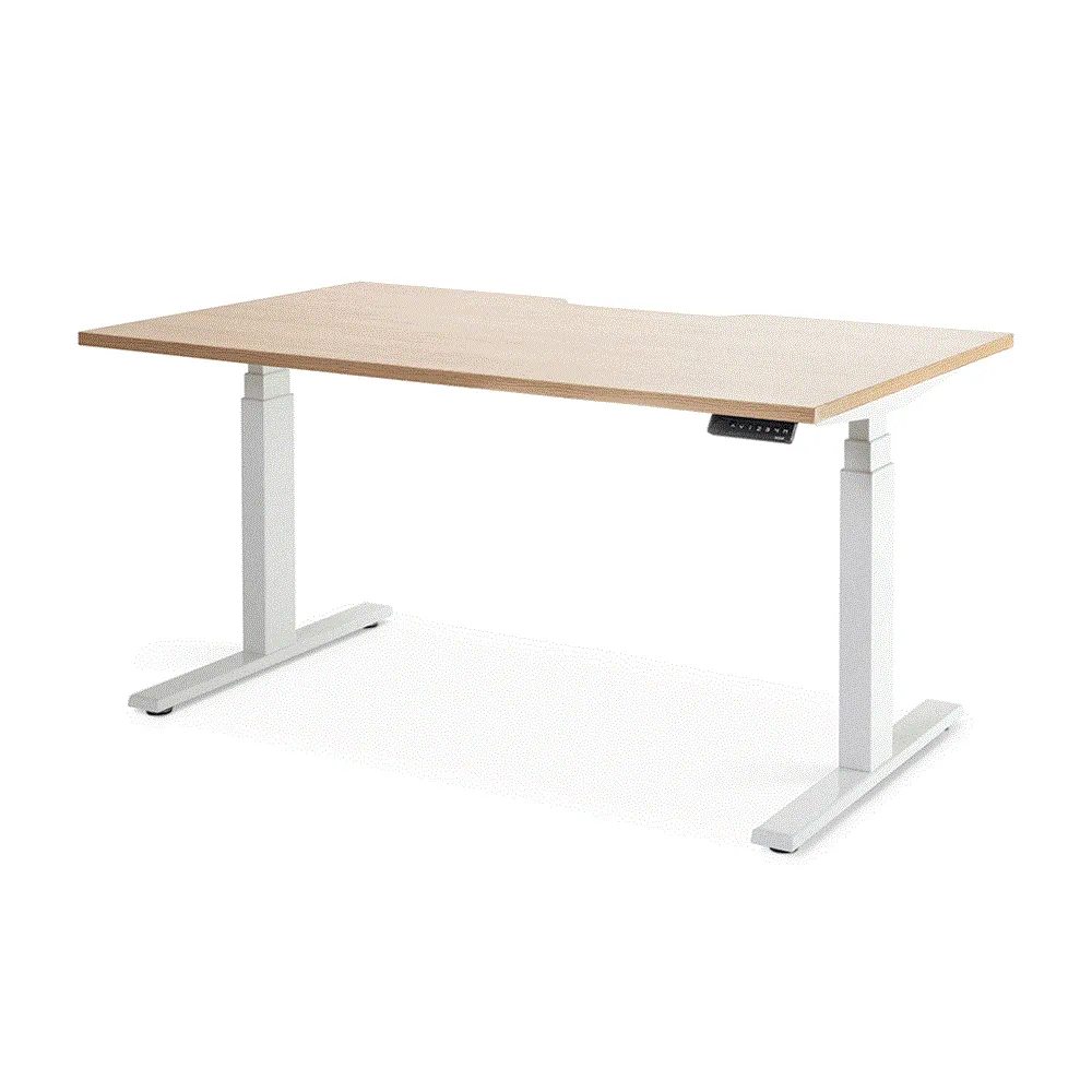 Enhance 1500mm x 800mm Electric Standing Desk – White / Autumn Oak, Height Adjustable