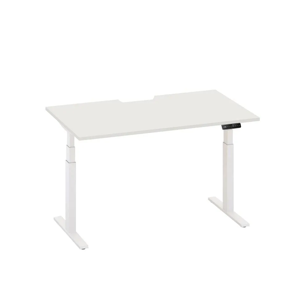 Enhance 1500mm x 800mm Electric Standing Desk – White / White, Height Adjustable