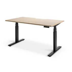 Enhance 1600mm x 800mm Electric Standing Desk – Black / Autumn Oak, Height Adjustable