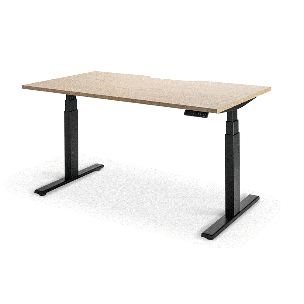 Enhance 1600mm x 800mm Electric Standing Desk – Black / Autumn Oak, Height Adjustable