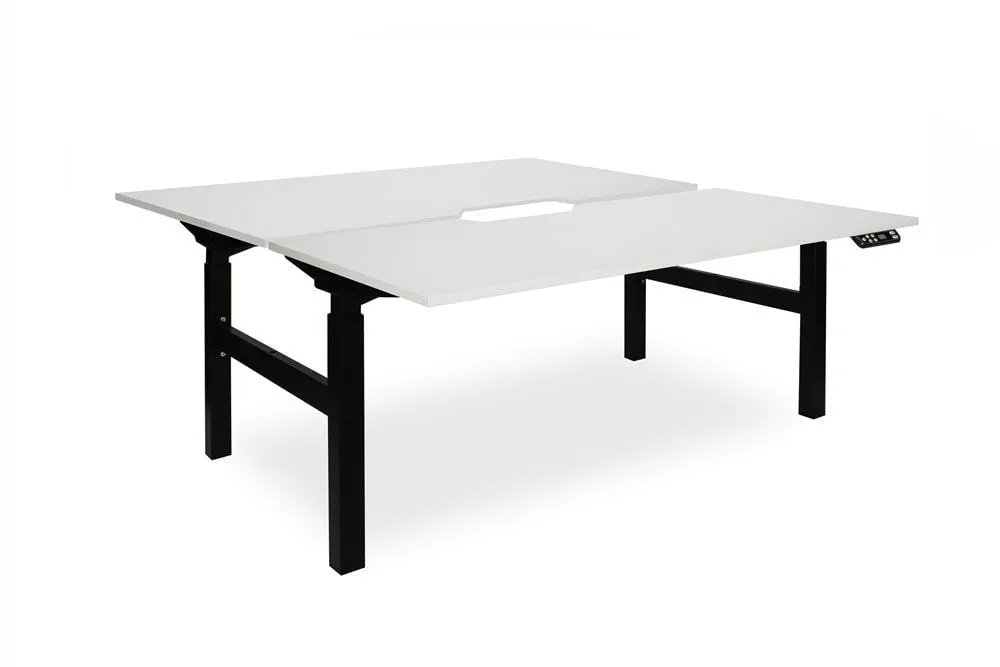 Enhance 1800mm x 800mm Electric Shared Standing Desk – Black / White, Height Adjustable