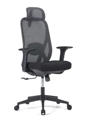 Ergonomic Office Chair with Adjustable Mesh Headrest, Lumbar Support, and Synchro Tilt Mechanism