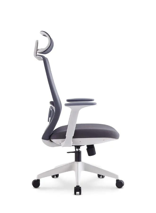 Executive High Back Mesh Office Chair With Headrest, Height Adjustable Black Frame Chair