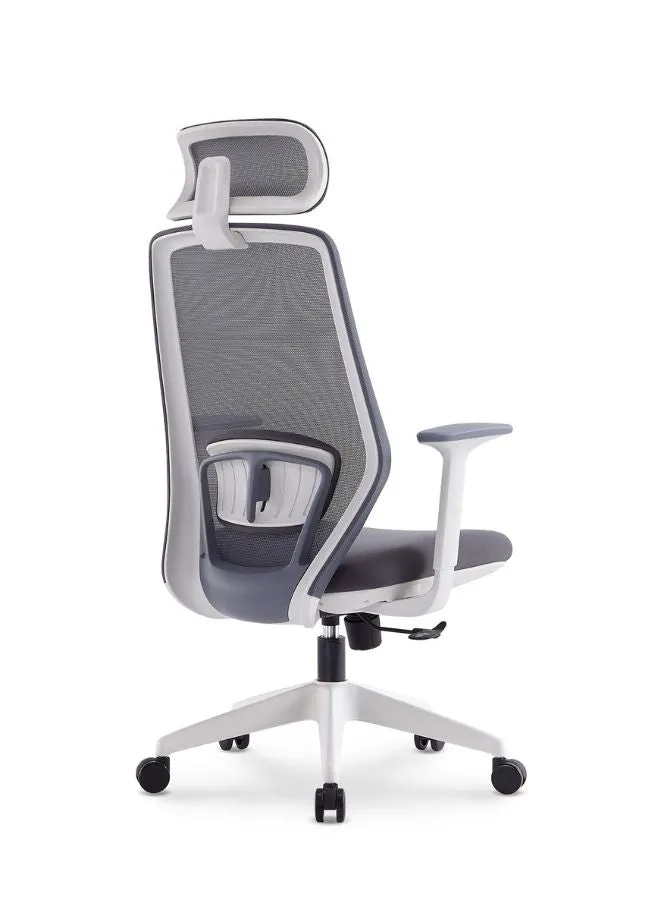 Executive High Back Mesh Office Chair With Headrest, Height Adjustable Black Frame Chair