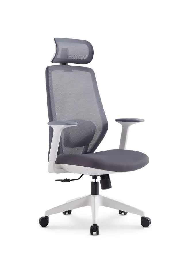 Executive High Back Mesh Office Chair With Headrest, Height Adjustable Black Frame Chair