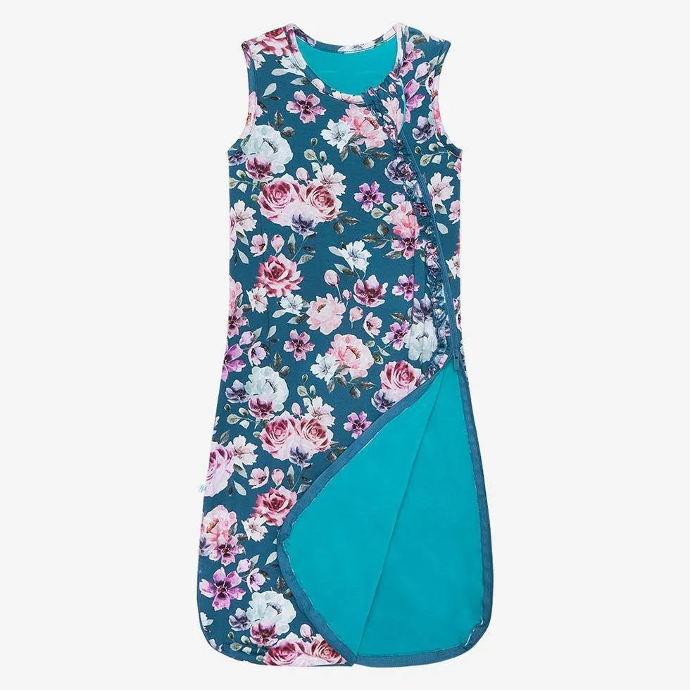 Girl's Bamboo Ruffled Sleeveless Sleeping Bag, 1 TOG - Keisha (Floral)