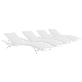 Glimpse Outdoor Patio Mesh Chaise Lounges Set of 4