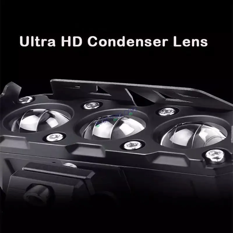 HJG Future Eyes 3 LED 120W Fog Light (3 Round LED HJG Fog Light, 60W per pc * 2 = 120W Total) White Yellow