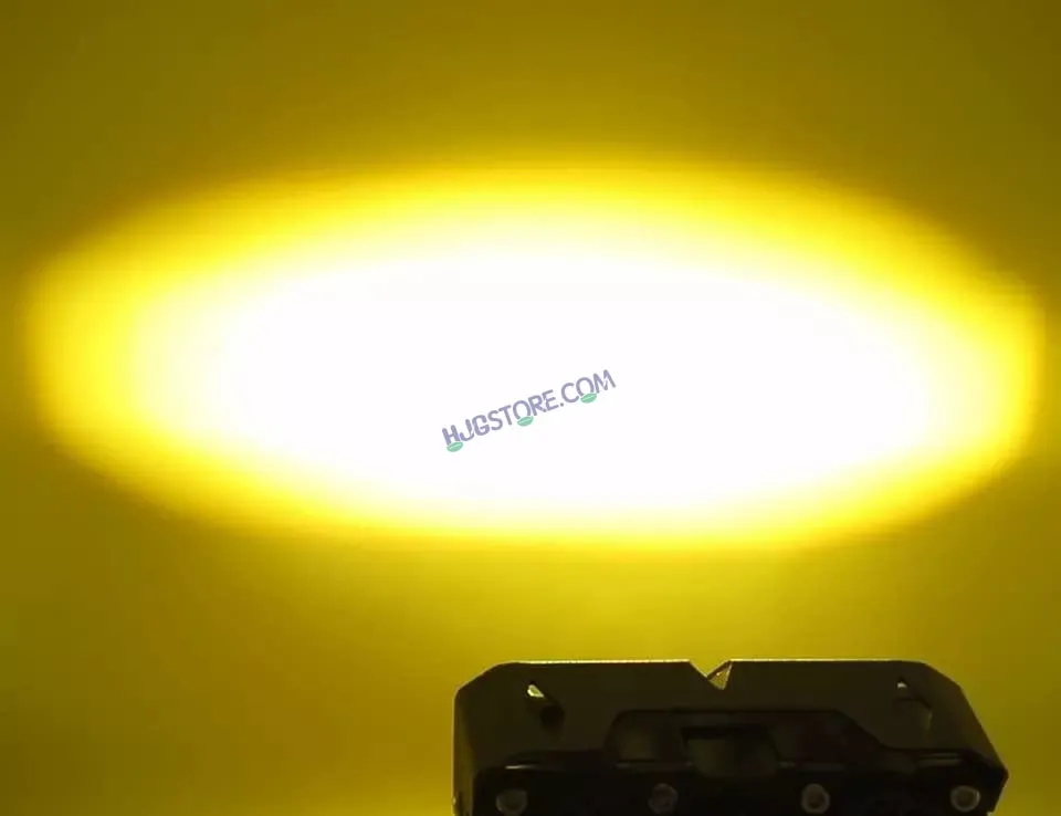 HJG Future Eyes 3 LED 120W Fog Light (3 Round LED HJG Fog Light, 60W per pc * 2 = 120W Total) White Yellow