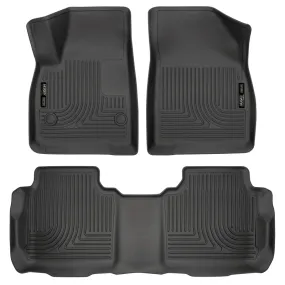 Husky Liners WeatherBeater Front / 2nd Row Floor Liner - Black - GM Midsize SUV 2017-24