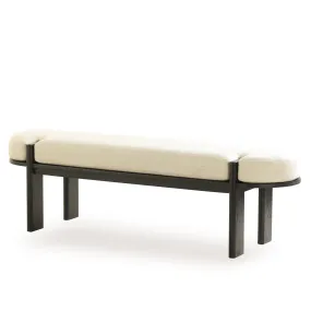 Jahoda 1.6m Black Elm Bench - Natural Linen