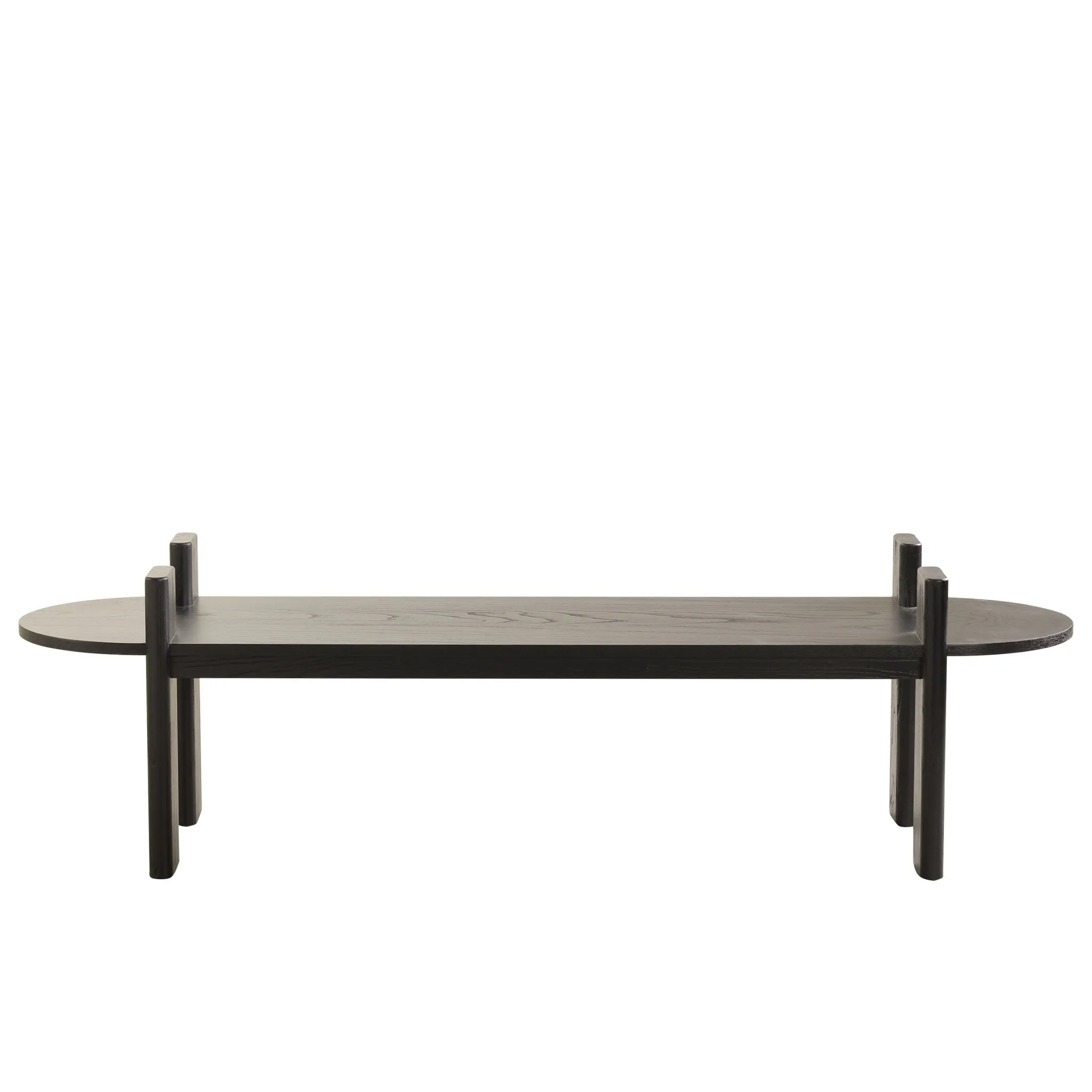 Jahoda 1.6m Black Elm Bench - Natural Linen