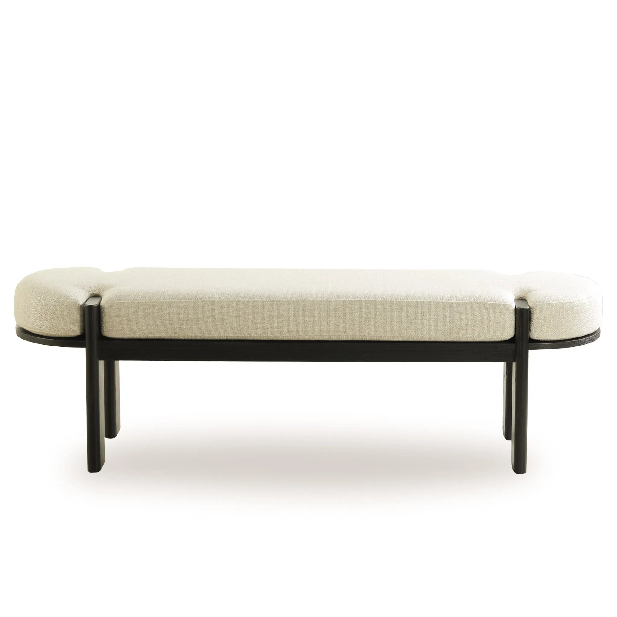 Jahoda 1.6m Black Elm Bench - Natural Linen