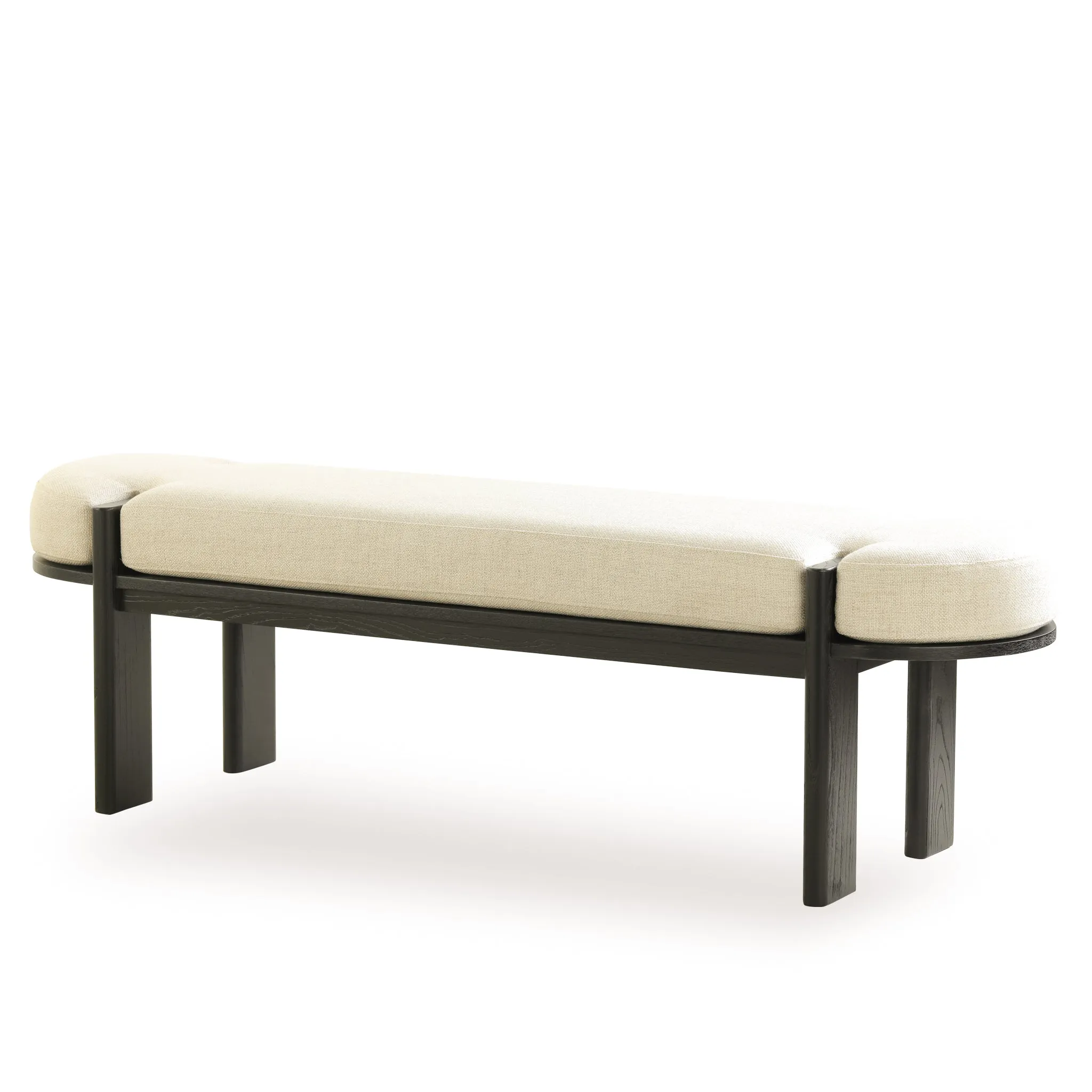 Jahoda 1.6m Black Elm Bench - Natural Linen