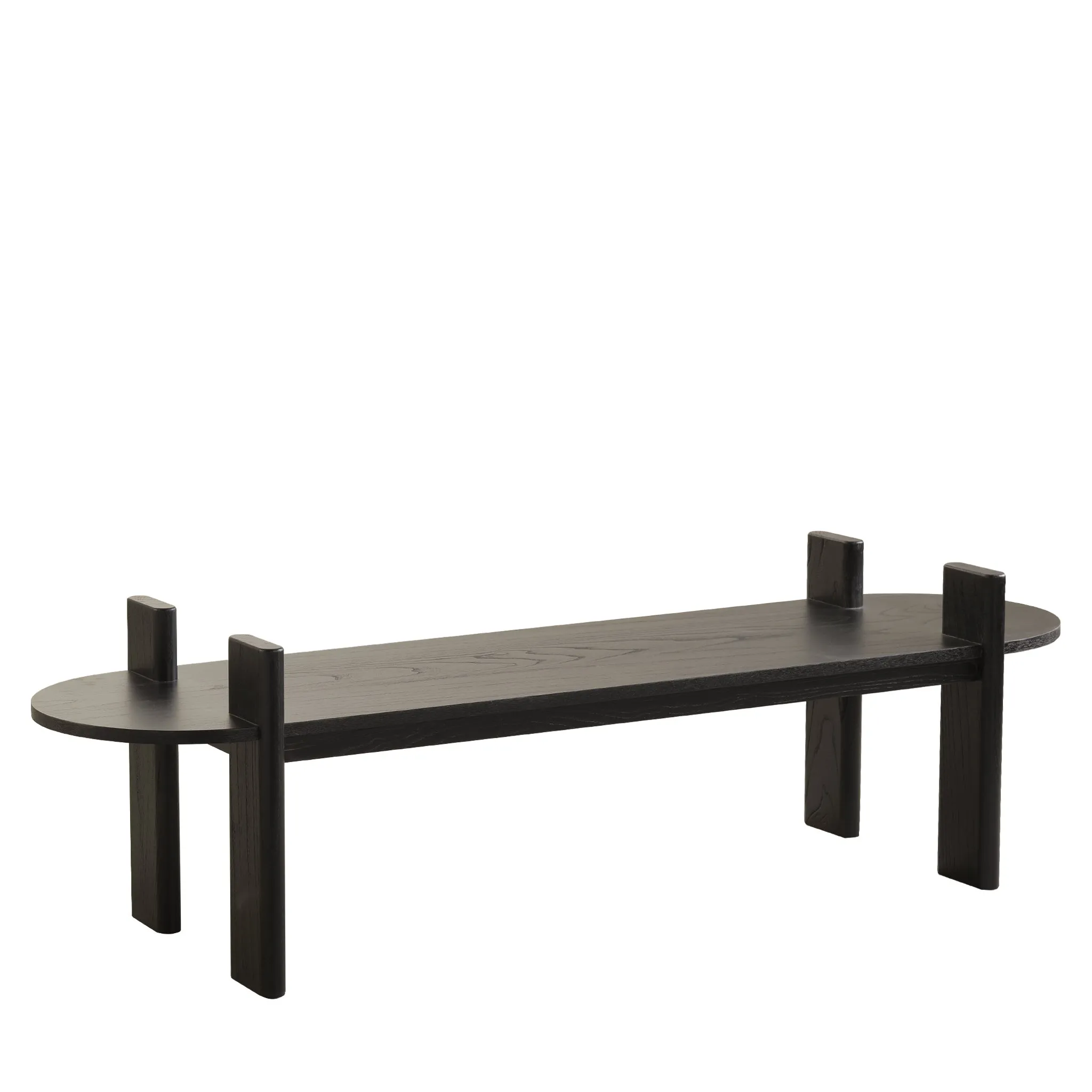 Jahoda 1.6m Black Elm Bench - Natural Linen