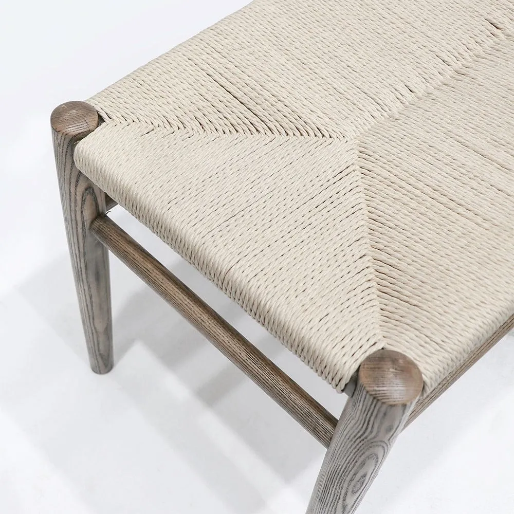 Joffre Natural Rattan Weave & Oak Wood Bench Seat