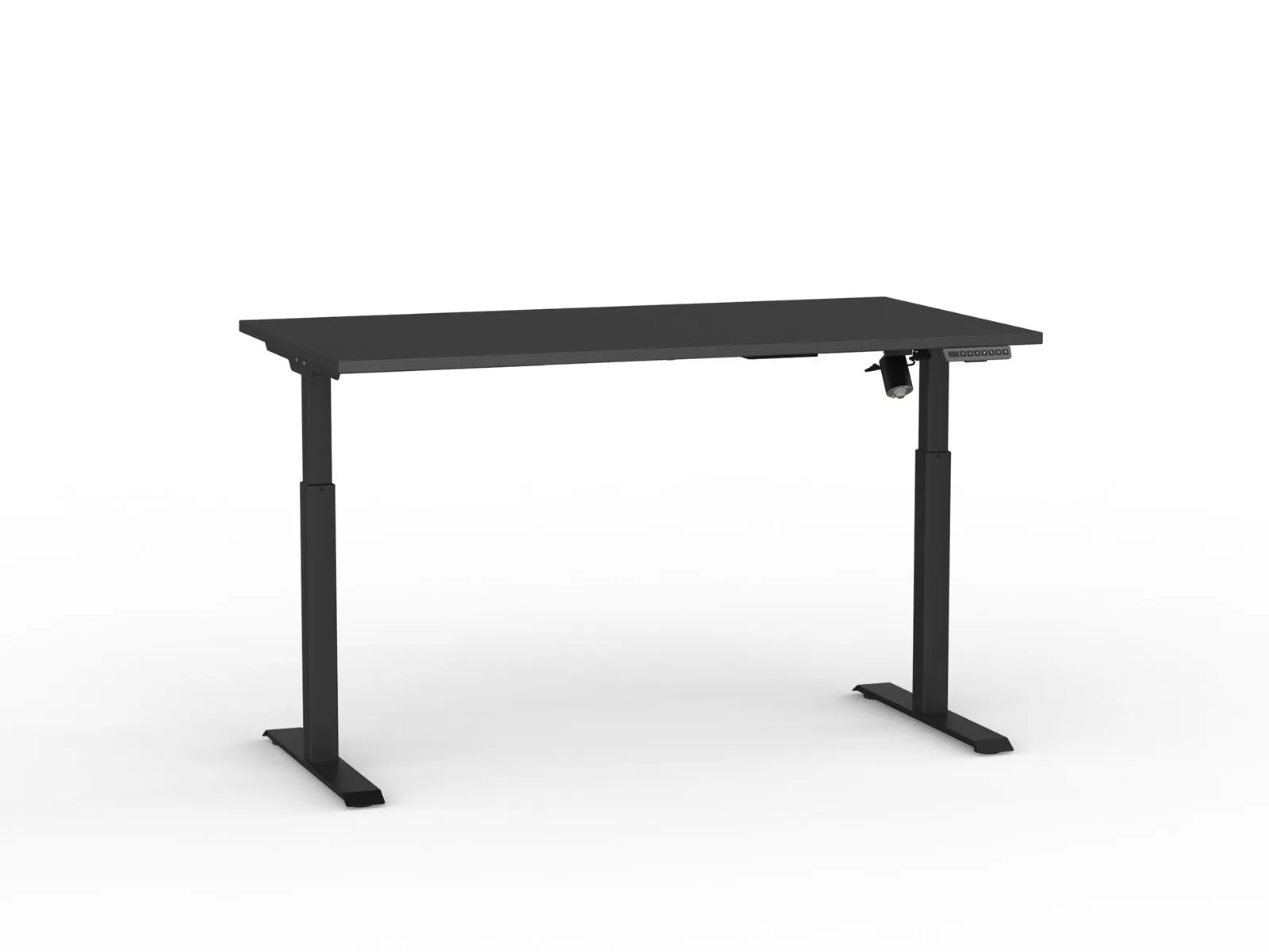 Knight's Agile Boost Electric Height Adjustable Desk, Black Frame, 1500mm x 800mm, Height Adjustable, Digital Handset, USB Port, 4 Point Memory, Multi-User
