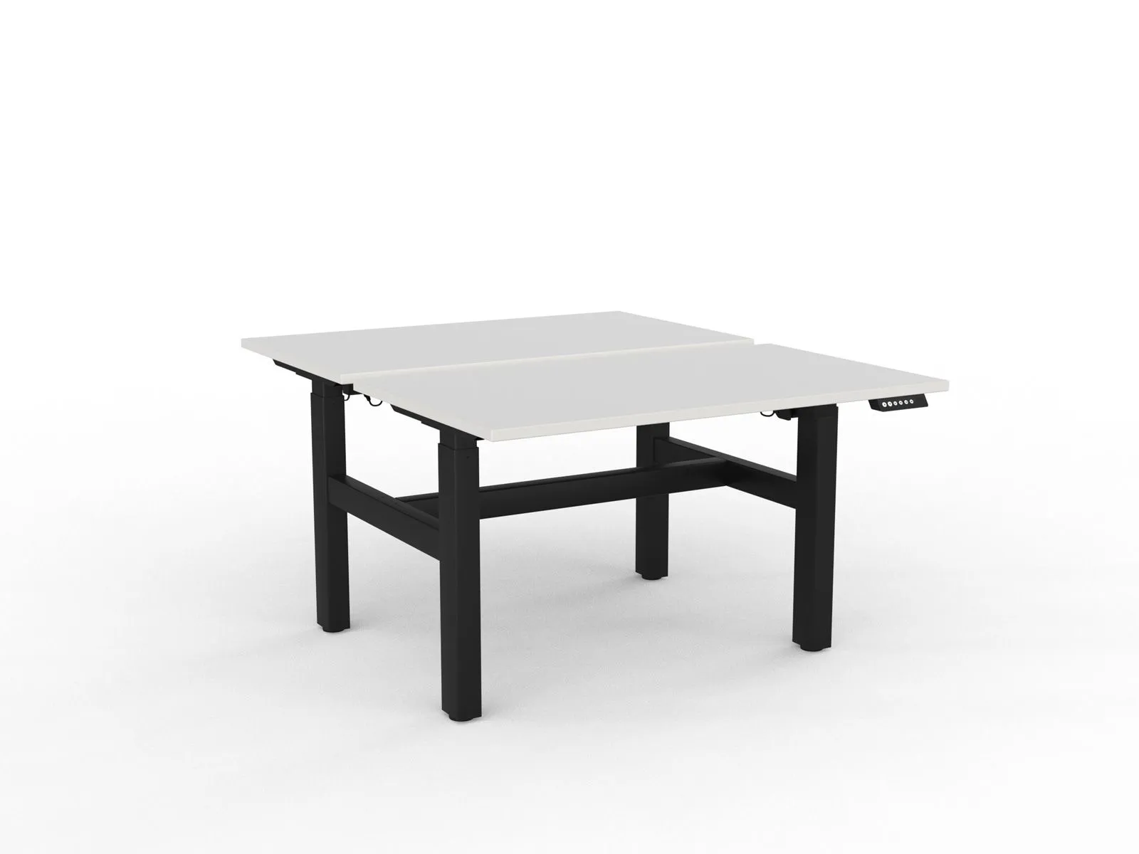 Knight's Agile Electric 2 Column Height Adjustable Shared Desk, Black Frame, 1200mm x 700mm (Choice of Desktop Colours)