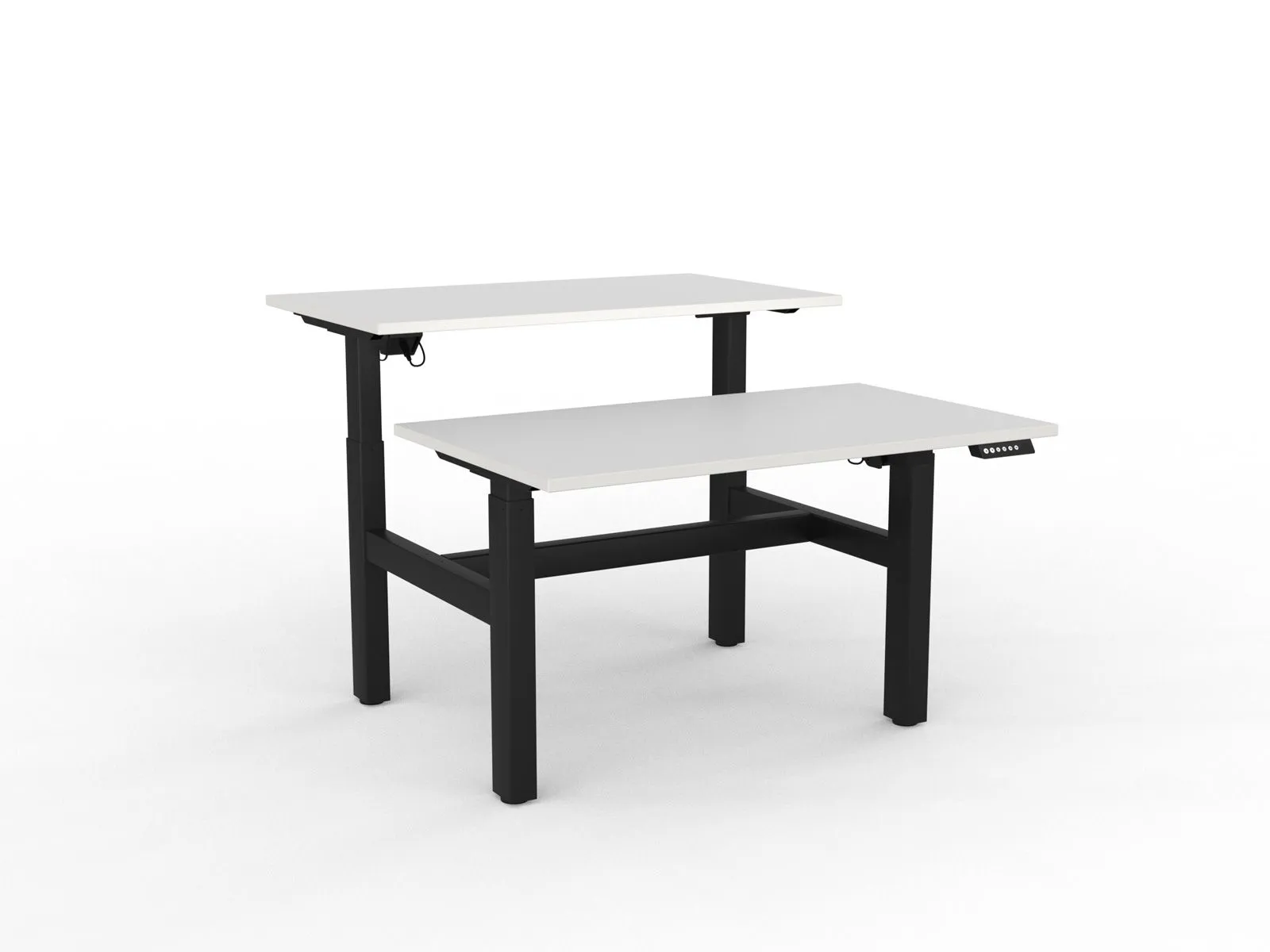 Knight's Agile Electric 2 Column Height Adjustable Shared Desk, Black Frame, 1200mm x 700mm (Choice of Desktop Colours)