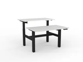 Knight's Agile Electric 2 Column Height Adjustable Shared Desk, Black Frame, 1200mm x 700mm (Choice of Desktop Colours)