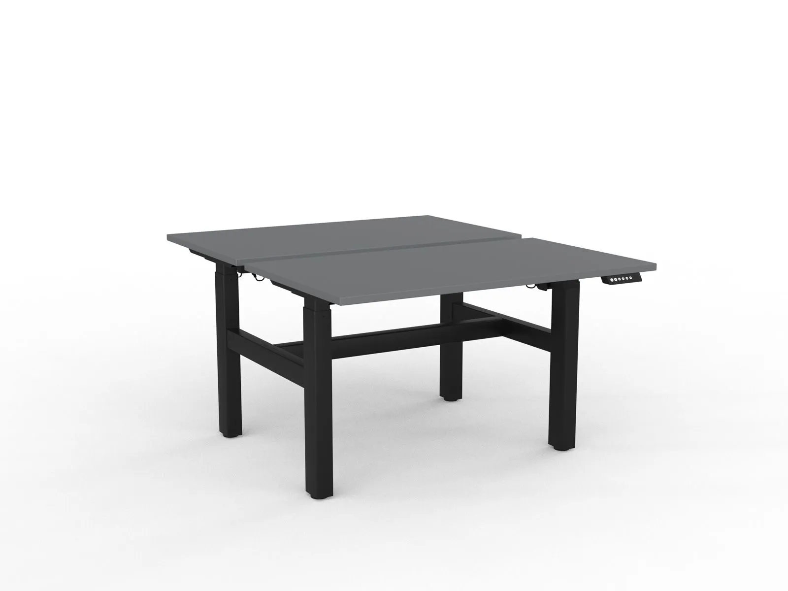 Knight's Agile Electric 2 Column Height Adjustable Shared Desk, Black Frame, 1200mm x 700mm (Choice of Desktop Colours)