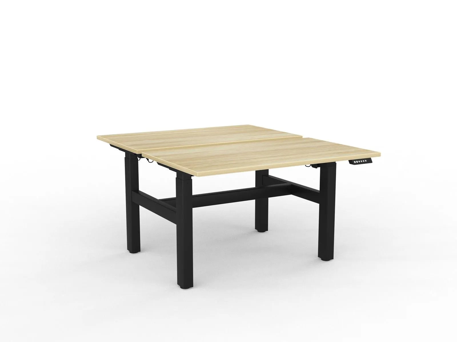 Knight's Agile Electric 2 Column Height Adjustable Shared Desk, Black Frame, 1200mm x 700mm (Choice of Desktop Colours)