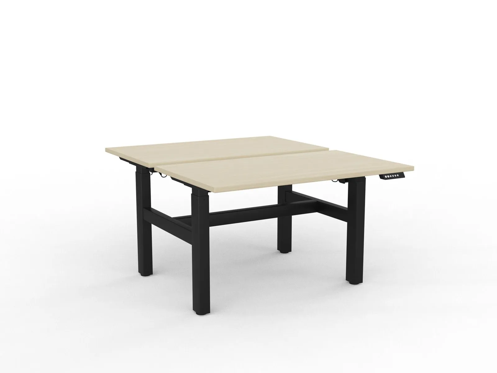 Knight's Agile Electric 2 Column Height Adjustable Shared Desk, Black Frame, 1200mm x 700mm (Choice of Desktop Colours)