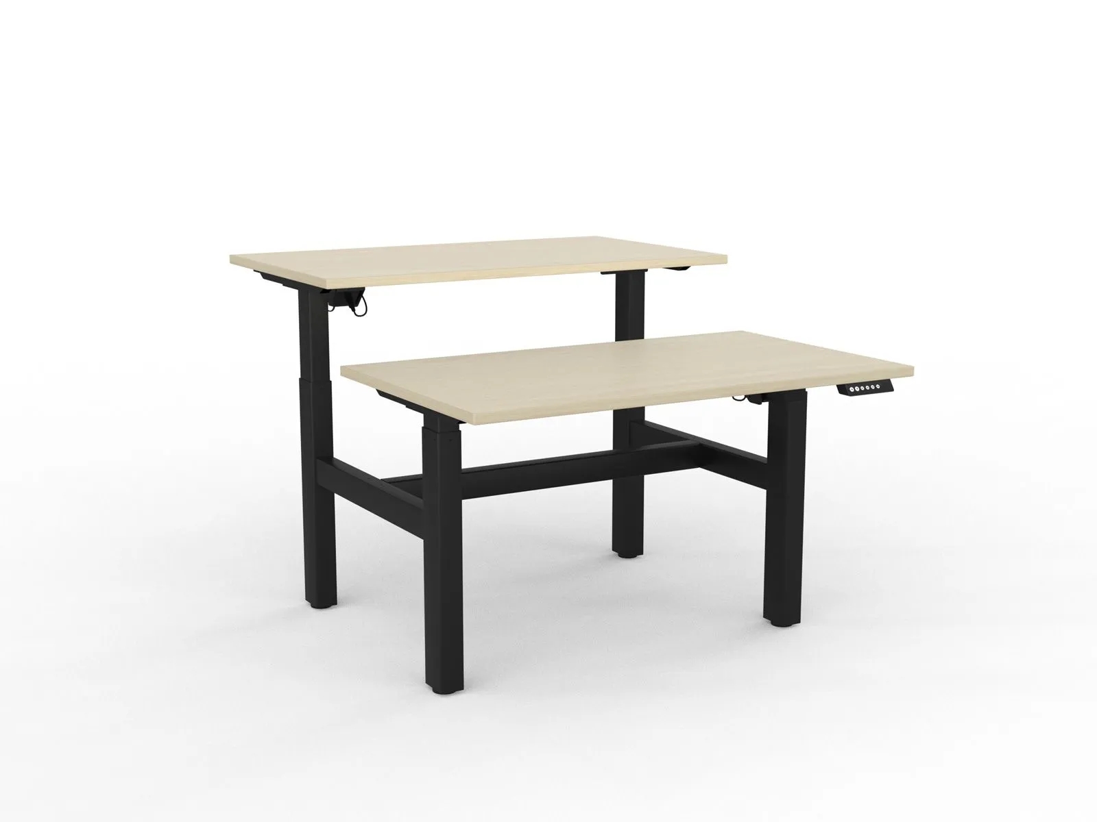 Knight's Agile Electric 2 Column Height Adjustable Shared Desk, Black Frame, 1200mm x 700mm (Choice of Desktop Colours)