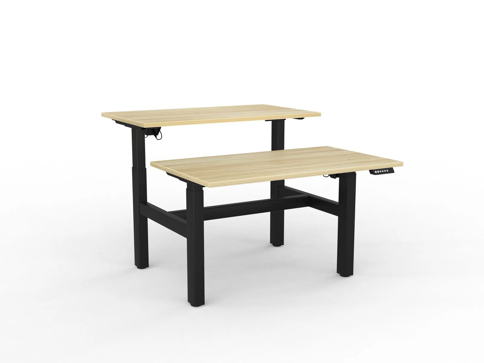 Knight's Agile Electric 2 Column Height Adjustable Shared Desk, Black Frame, 1200mm x 700mm (Choice of Desktop Colours)