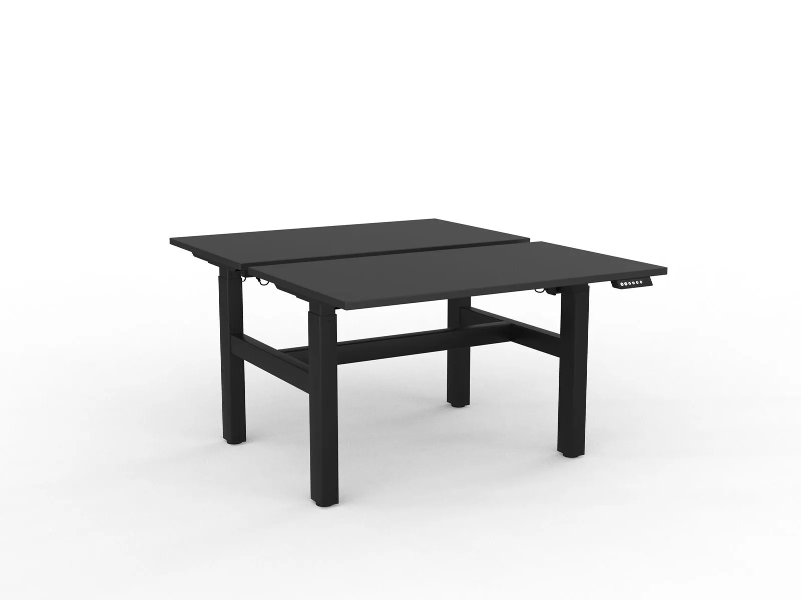 Knight's Agile Electric 2 Column Height Adjustable Shared Desk, Black Frame, 1200mm x 700mm (Choice of Desktop Colours)