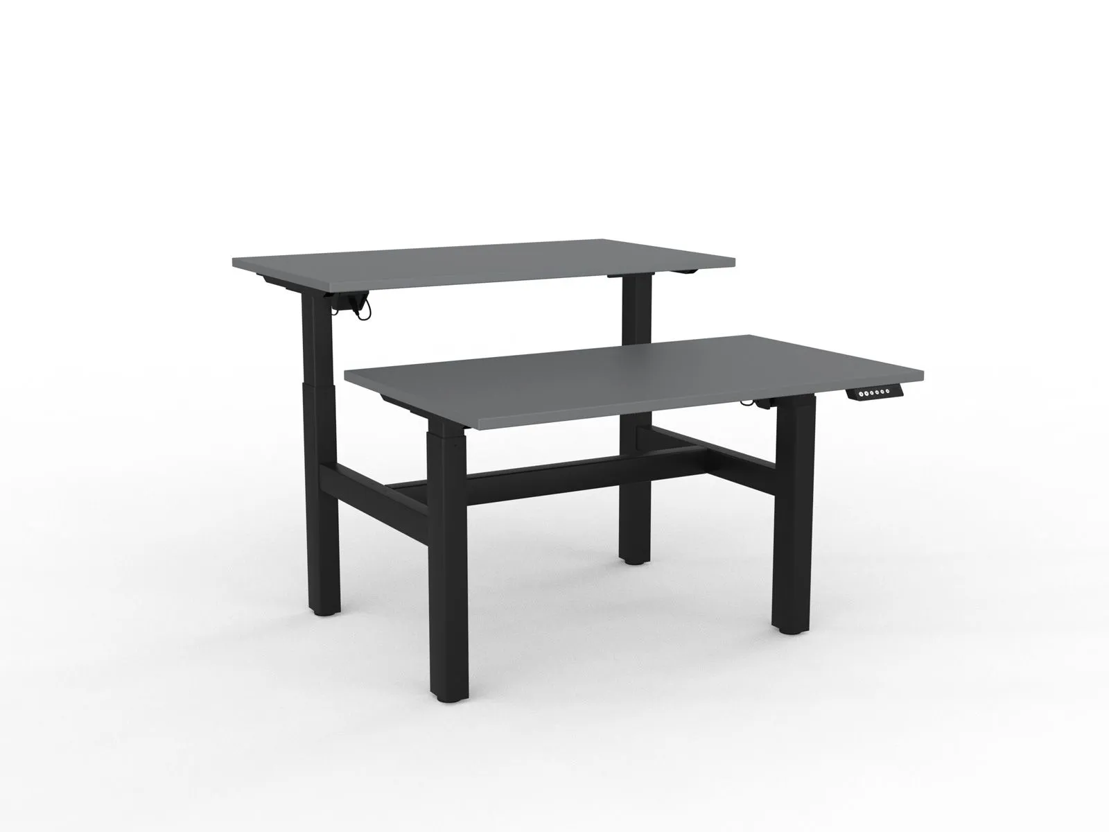 Knight's Agile Electric 2 Column Height Adjustable Shared Desk, Black Frame, 1200mm x 700mm (Choice of Desktop Colours)