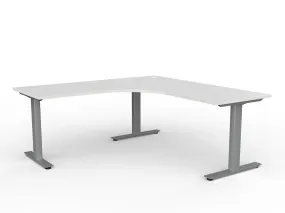 Knight's Agile Fixed 90° Workstation 1800mm x 1800mm x 700mm, Silver Frame (Choice of Desktop Colours)