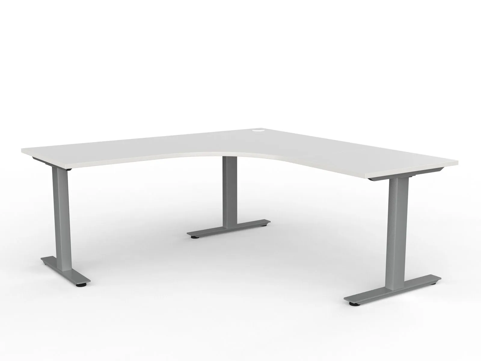 Knight's Agile Fixed 90° Workstation 1800mm x 1800mm x 700mm, Silver Frame (Choice of Desktop Colours)