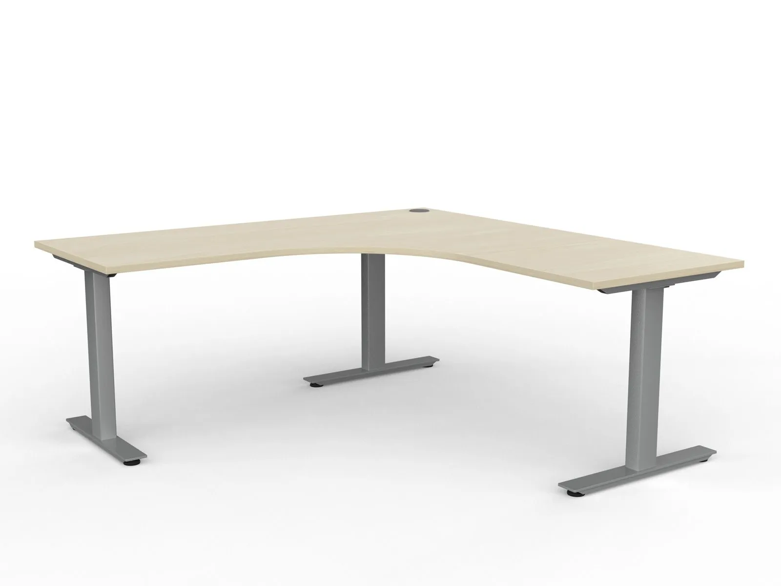 Knight's Agile Fixed 90° Workstation 1800mm x 1800mm x 700mm, Silver Frame (Choice of Desktop Colours)