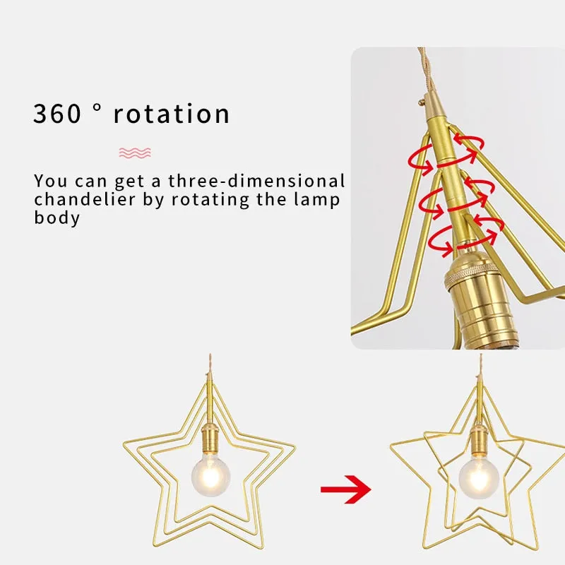 LED Pendant Lights: Golden E27 Hanging Lamp for Living Room Decoration and Kitchen Lighting