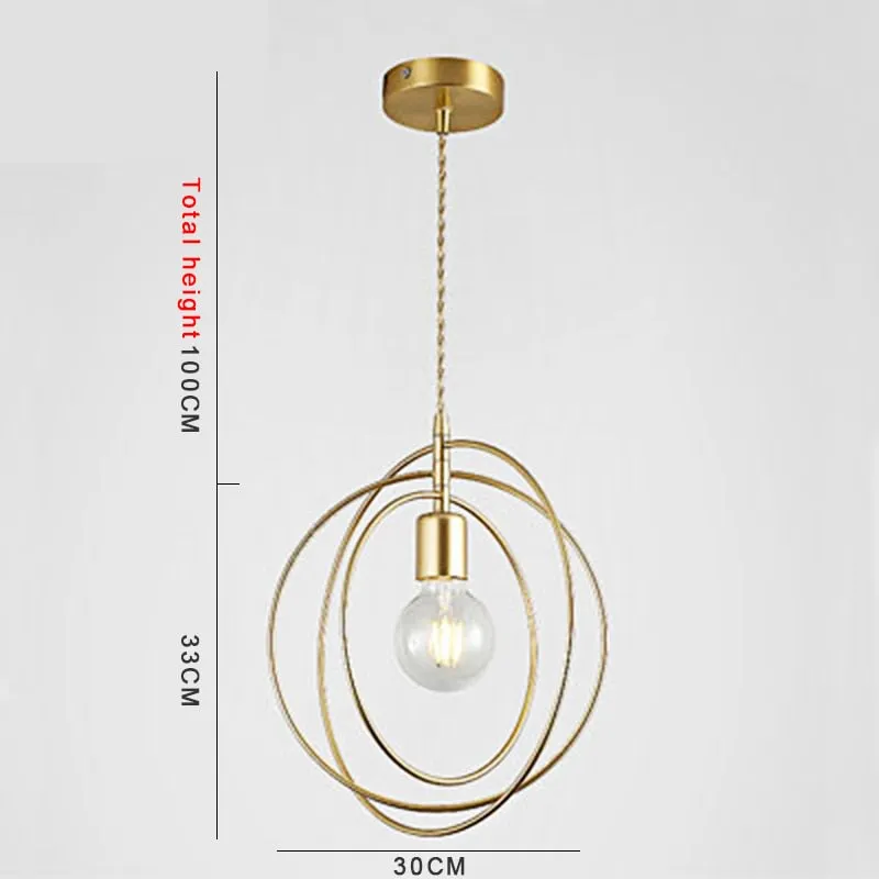 LED Pendant Lights: Golden E27 Hanging Lamp for Living Room Decoration and Kitchen Lighting
