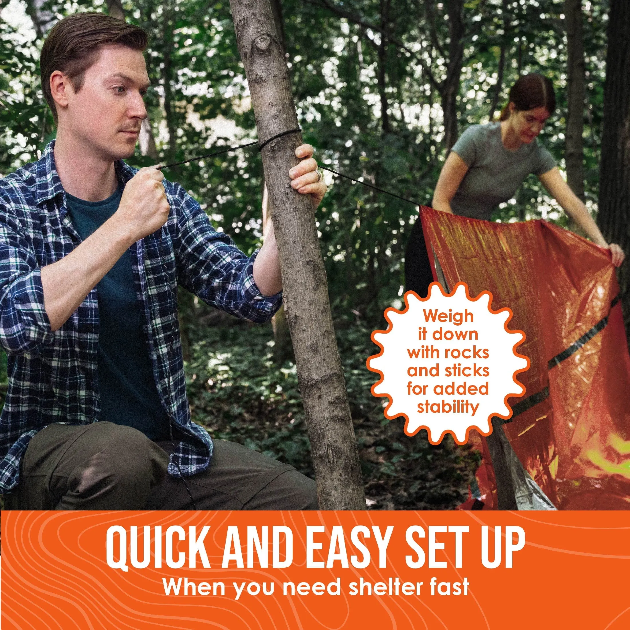 Life Tent Emergency Survival Shelter - 2 Person Waterproof, Windproof, Thermal