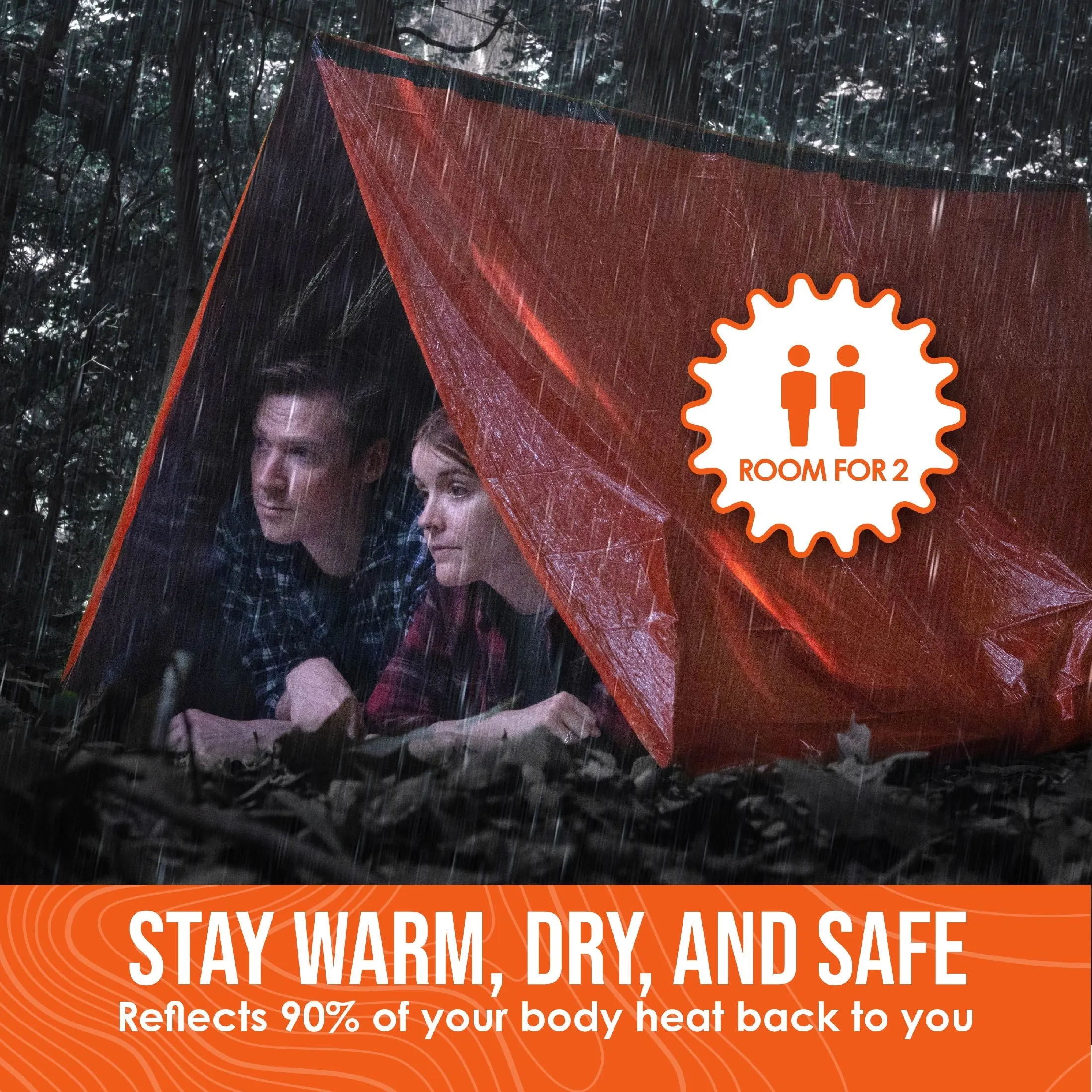 Life Tent Emergency Survival Shelter - 2 Person Waterproof, Windproof, Thermal