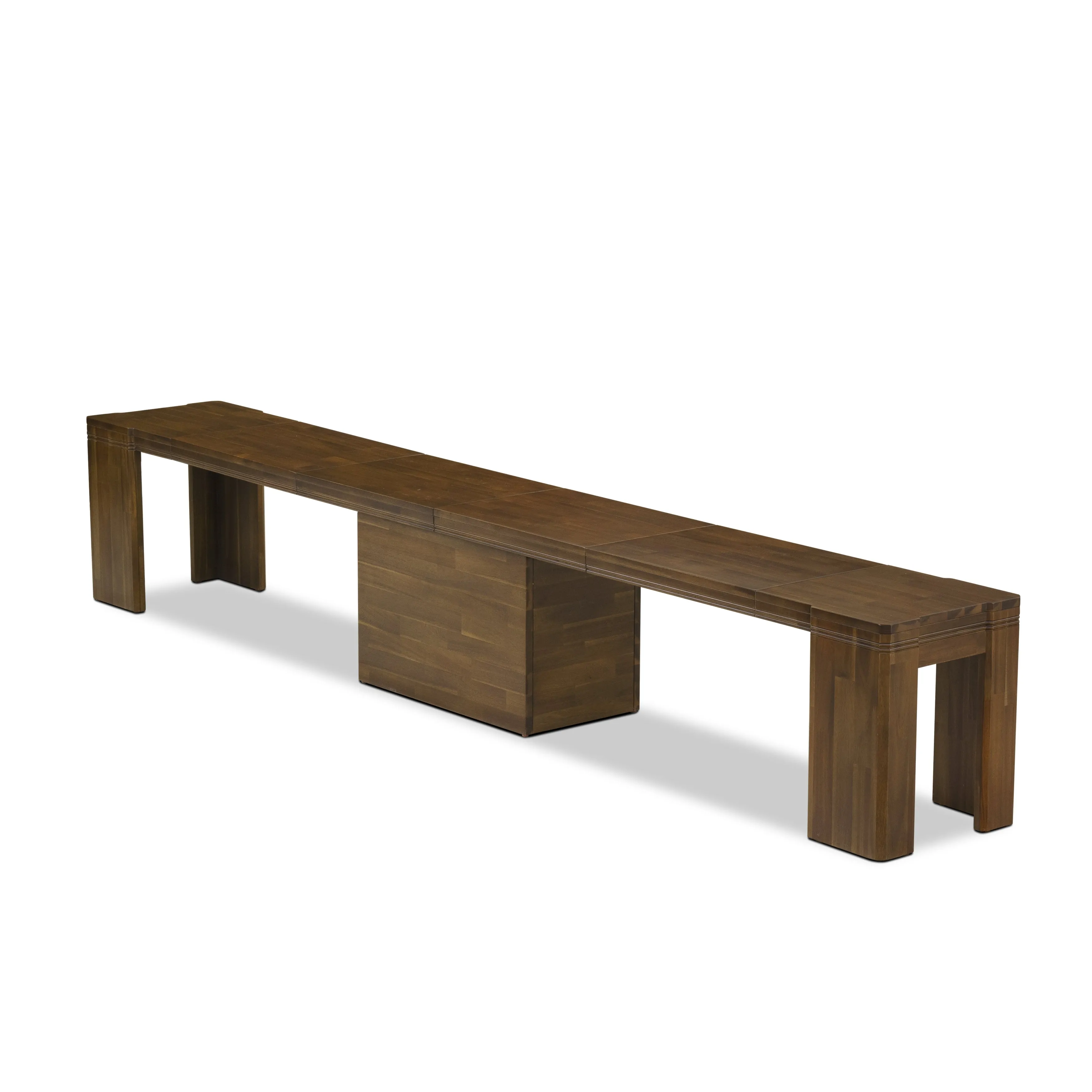 Luxe by East West Furniture X07GA-B08-03 -9 Pieces Extendable Dining Set Includes a Rectangle Kitchen Table, 7 Dining Chairs and 1 Modern Bench, Antique Walnut