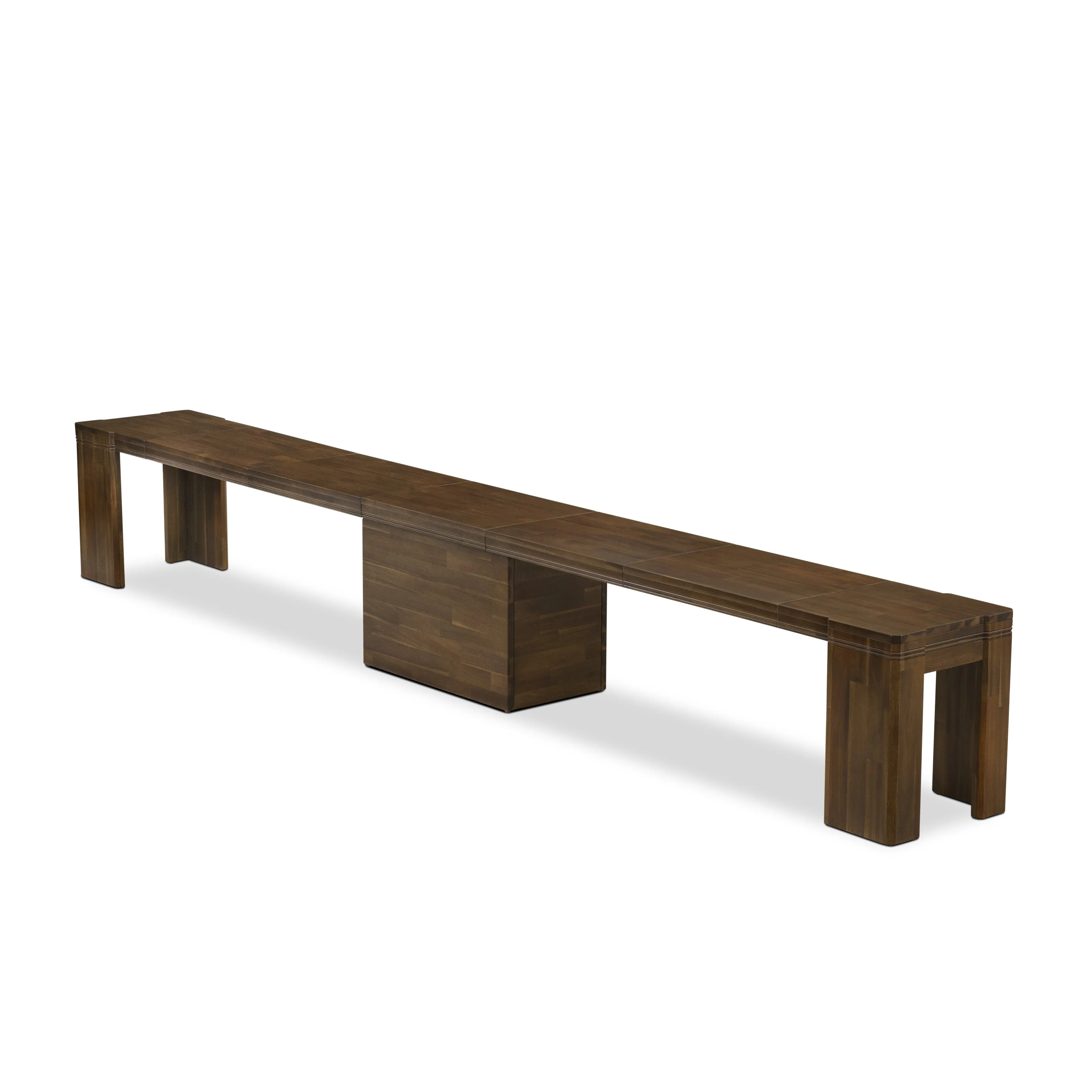 Luxe by East West Furniture X07GA-B08-03 -9 Pieces Extendable Dining Set Includes a Rectangle Kitchen Table, 7 Dining Chairs and 1 Modern Bench, Antique Walnut